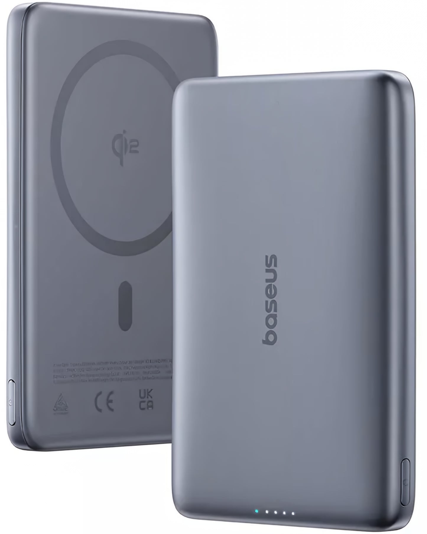 Extern batteri Wireless Baseus PicoGo AM41, 10000mAh, 27W, PD + FQI, 1 x QI - 1 x USB-C, Grå E0027200