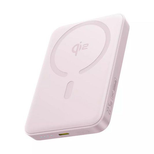 Extern trådlös batteri Baseus Enerfill FM12, 10000mAh, 22.5W, PD + FQI, 1 x QI - 1 x USB-C, Rosa E0028502