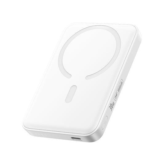 Trådlös Extern Batteri Baseus EnerFill FM11, 10000mAh, 30W, PD + FQI, 1 x QI - 1 x USB-C, Vit