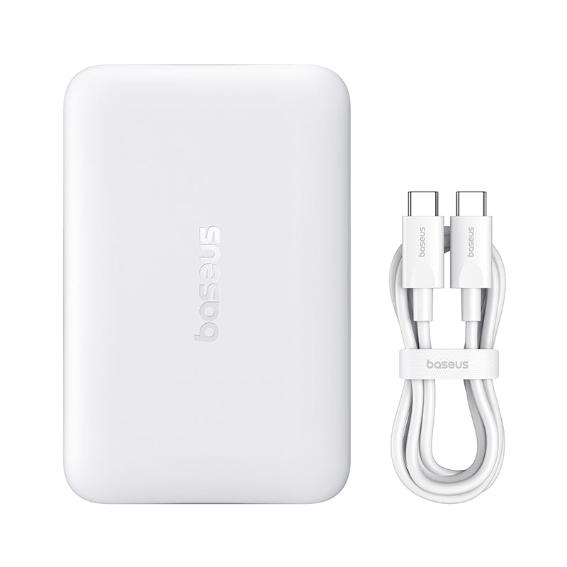 Trådlös Extern Batteri Baseus EnerFill FM11, 10000mAh, 30W, PD + FQI, 1 x QI - 1 x USB-C, Vit