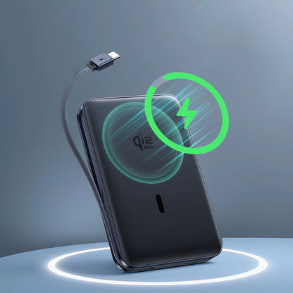 Trådlös Extern Batteri Baseus PicoGo AM61, 10000mAh, 45W, PD + FQI, 1 x QI - 2 x USB-C, Svart E0028V00