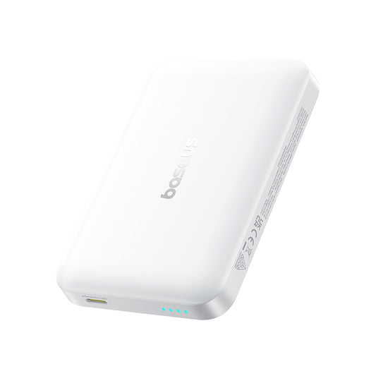 Trådlös Extern Batteri Baseus EnerFill FM11, 10000mAh, 30W, PD + FQI, 1 x QI - 1 x USB-C, Vit