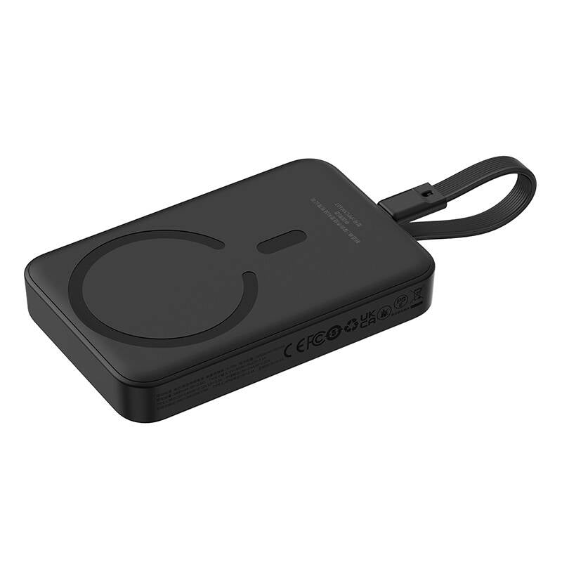 Extern trådlös batteri Baseus Magnetic Mini, 10000mAh, 30W, PD + FQI, 1 x QI - 2 x USB-C, Svart P1002210B113-00