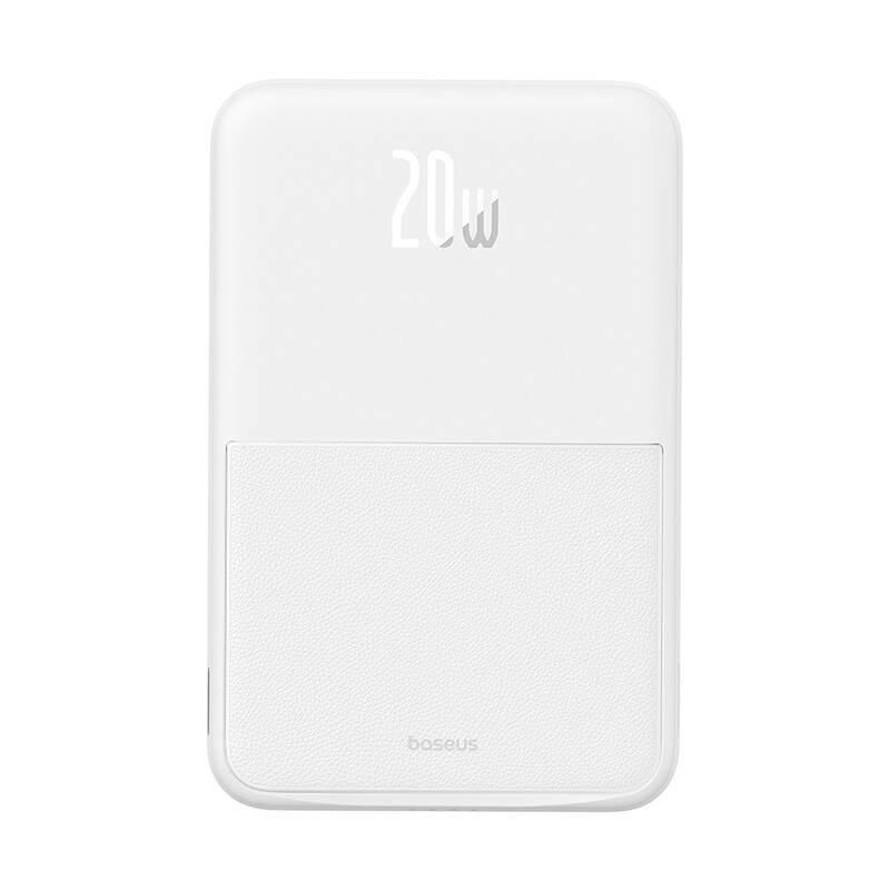Extern batteri Wireless Baseus MagPro PPCXZ05, 5000mAh, 20W, PD + FQI, 1 x QI - 1 x USB-C, Vit P10064101223-00