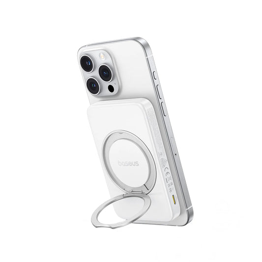 Baseus PicoGo Extern Trådlös Batteri, 5000mAh, 20W, PD + FQI, 1 x QI - 1 x USB-C, Vit P10076800213-01