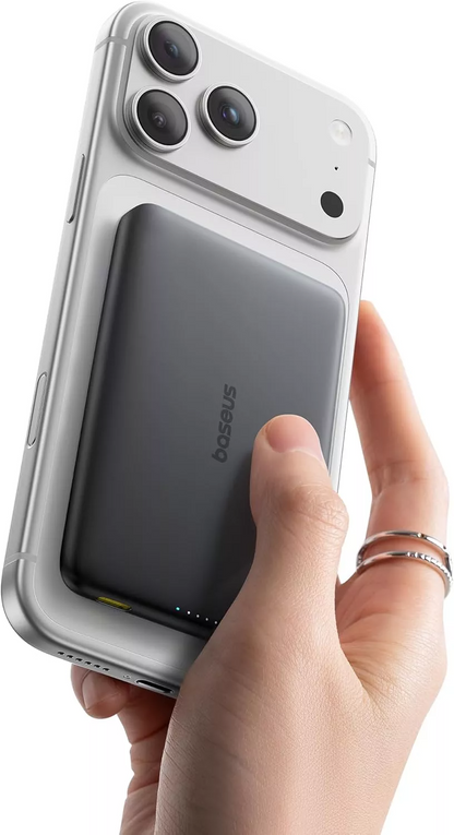Extern batteri Wireless Baseus PicoGo AM41, 10000mAh, 27W, PD + FQI, 1 x QI - 1 x USB-C, Svart E0027201
