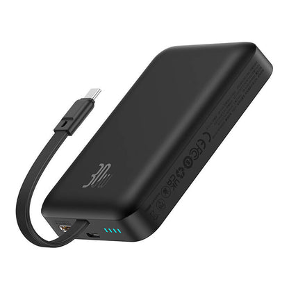 Extern trådlös batteri Baseus Magnetic Mini, 10000mAh, 30W, PD + FQI, 1 x QI - 2 x USB-C, Svart P1002210B113-00