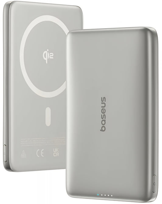 Extern trådlös batteri Baseus PicoGo AM41, 10000mAh, 27W, PD + FQI, 1 x QI - 1 x USB-C, Beige E0027203