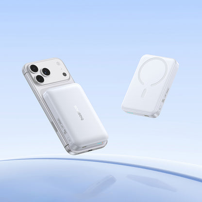 Trådlös Extern Batteri Baseus EnerFill FM11, 10000mAh, 30W, PD + FQI, 1 x QI - 1 x USB-C, Vit