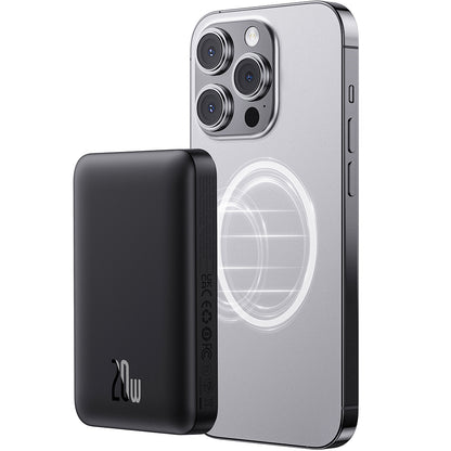 Extern batteri Wireless Baseus Magnetic Mini, 10000mAh, 20W, PD + FQI, 1 x QI - 1 x USB-C, Svart P10059001113-00