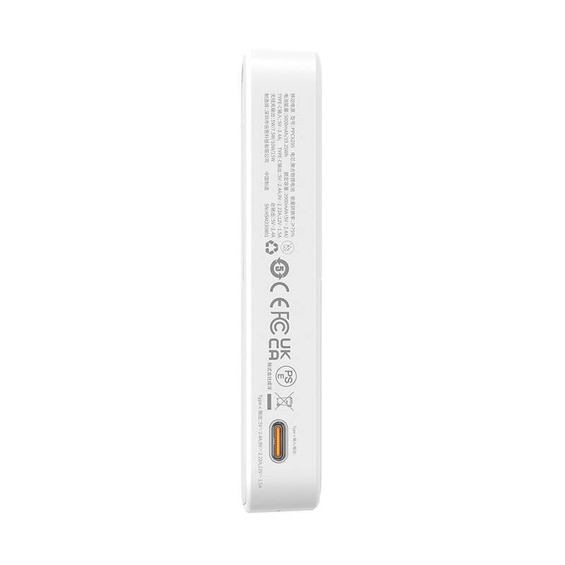 Extern batteri Wireless Baseus MagPro PPCXZ05, 5000mAh, 20W, PD + FQI, 1 x QI - 1 x USB-C, Vit P10064101223-00