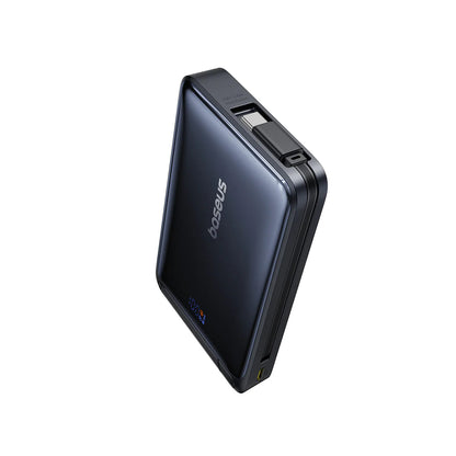 Extern batteri Wireless Baseus Nomos, 10000mAh, 45W, PD + FQI, 1 x QI - 2 x USB-C, Svart P10078800123-00