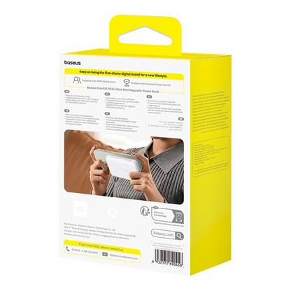 Extern batteri Wireless Baseus EnerFill FM11 Ultra-Mini, 10000mAh, 22.5W, PD + FQI, 1 x QI - 1 x USB-C, Vit P1008210E213-00