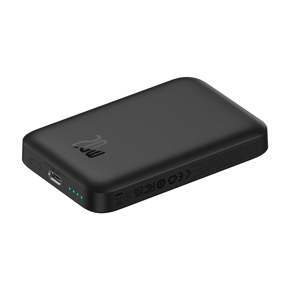 Extern batteri Wireless Baseus Mini Air, 6000mAh, 20W, PD + FQI, 1 x QI - 1 x USB-C, Svart P10059002113-00