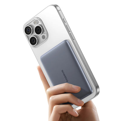 Extern trådlös batteri Baseus PicoGo AM41, 5000mAh, 20W, PD + FQI, 1 x QI - 1 x USB-C, Grå P1007680C813-00