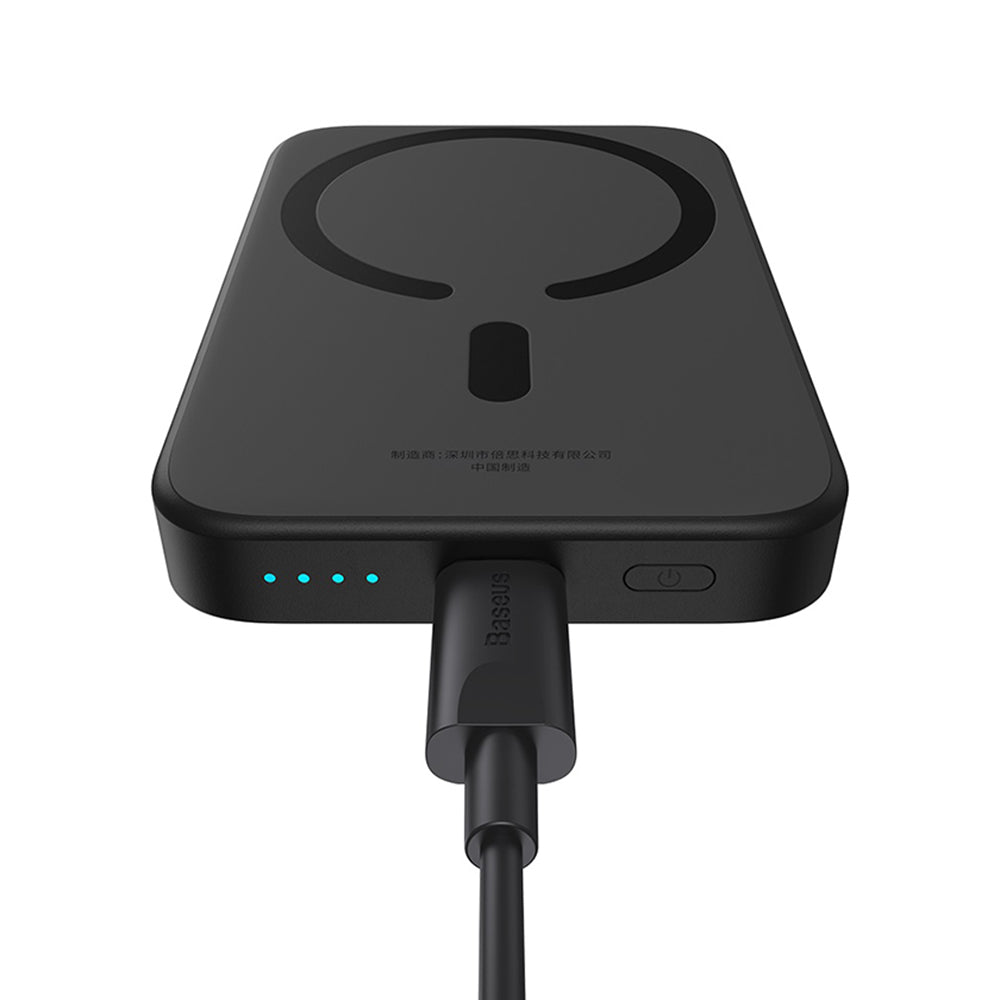 Extern batteri Wireless Baseus Mini Air, 6000mAh, 20W, PD + FQI, 1 x QI - 1 x USB-C, Svart P10059002113-00