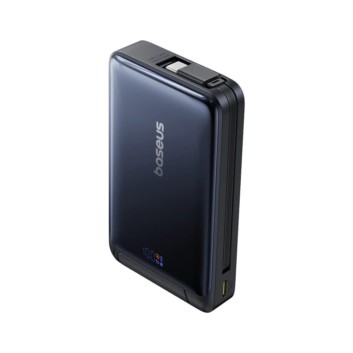 Extern batteri Wireless Baseus Nomos, 10000mAh, 45W, PD + FQI, 1 x QI - 2 x USB-C, Svart P10078800123-00