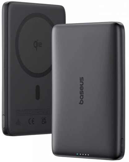 Extern batteri Wireless Baseus PicoGo AM41, 10000mAh, 27W, PD + FQI, 1 x QI - 1 x USB-C, Svart E0027201