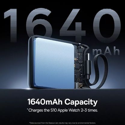Trådlös Extern Batteri Baseus EnerFill FW11 för Apple Watch Series, 1640mAh, 5W, 1 x QI, Svart E0205301