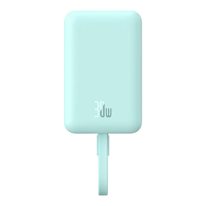 Extern batteri Wireless Baseus Magnetic Mini, 10000mAh, 30W, PD + FQI, 1 x Lightning - 1 x QI - 1 x USB-C, Blå P1002210B333-00
