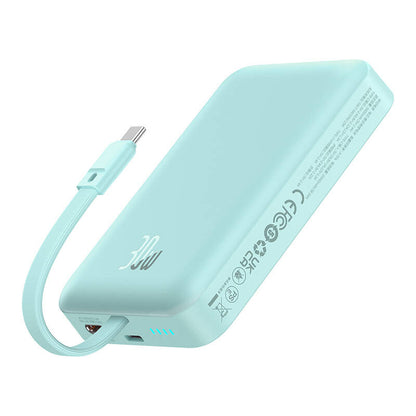 Extern batteri Wireless Baseus Magnetic Mini, 10000mAh, 30W, PD + FQI, 1 x Lightning - 1 x QI - 1 x USB-C, Blå P1002210B333-00