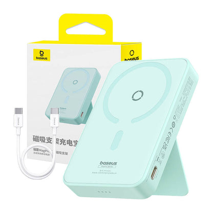 Baseus MagPro PPCXZ05 Wireless External Battery, 5000mAh, 20W, PD + FQI, 1 x QI - 1 x USB-C, Green P10064101333-00
