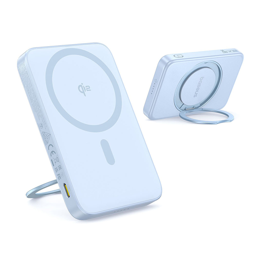 Extern trådlös batteri Baseus PicoGo, 5000mAh, 20W, PD + FQI, 1 x QI - 1 x USB-C, Blå P10076800313-00