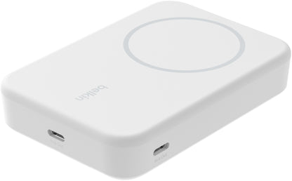 Trådlös Extern Batteri Belkin BoostCharge Pro med Stöd, 10000mAh, 15W, FQI, 1 x QI - 1 x USB-C, Vit BPD008btWH