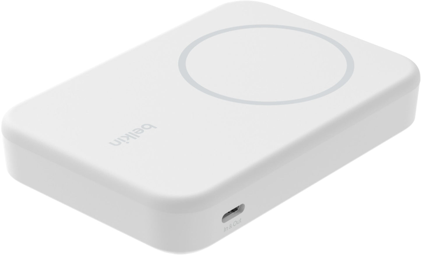 Belkin BoostCharge Pro trådlös powerbank med ställ, 8000mAh, 15W, FQI, 1 x QI - 1 x USB-C, Vit BPD007btWH