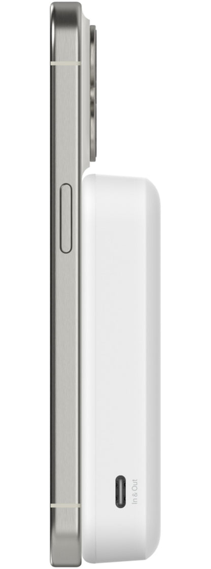 Trådlös Extern Batteri Belkin BoostCharge Pro med Stöd, 10000mAh, 15W, FQI, 1 x QI - 1 x USB-C, Vit BPD008btWH