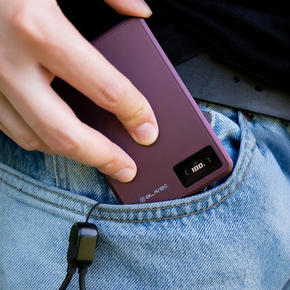 Blavec BJ-03 Slim trådlös powerbank, 10000 mAh, 22,5 W, PD + FQI, 1 x QI – 1 x USB-C, lila