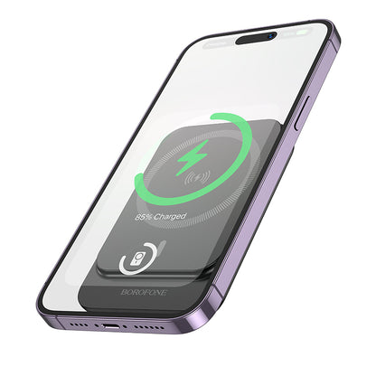 Trådlös Extern Batteri Borofone BJ63 Nimble, 5000mAh, 20W, PD + FQI, 1 x QI - 1 x USB-C, Svart