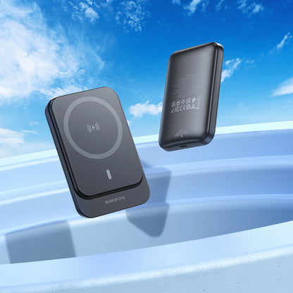 Trådlös Extern Batteri Borofone BJ63 Nimble, 5000mAh, 20W, PD + FQI, 1 x QI - 1 x USB-C, Svart