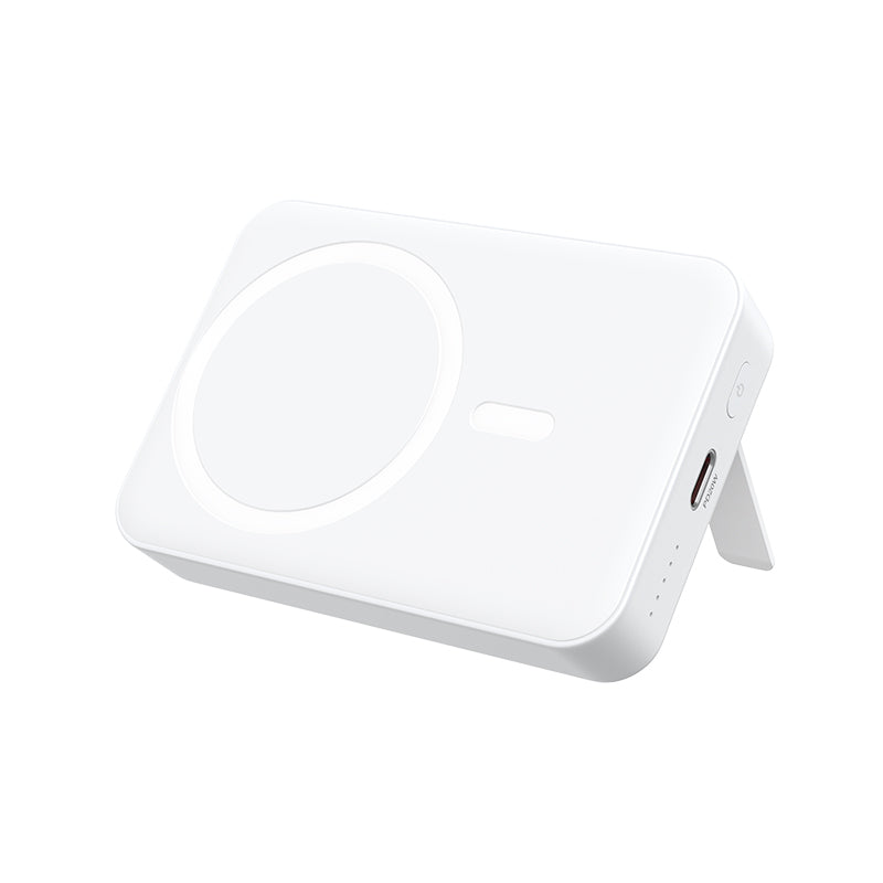 Trådlös Extern Batteri BWOO BO-P59, 10000mAh, 20W, PD + QI, 1 x QI - 1 x USB-C, Vit