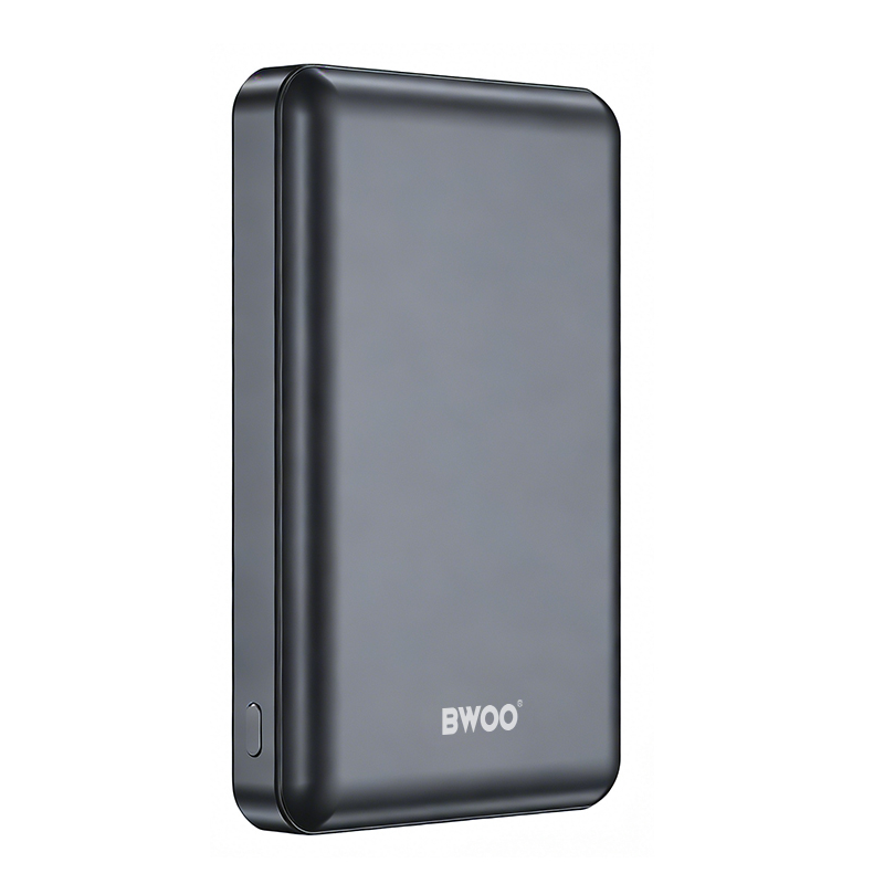 Trådlös Extern Batteri BWOO BO-P82, 10000mAh, 22,5W, PD + FQI, 1 x QI - 1 x USB-C, Grå