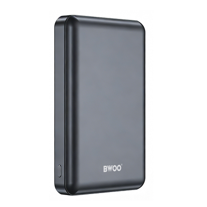Trådlös Extern Batteri BWOO BO-P82, 10000mAh, 22,5W, PD + FQI, 1 x QI - 1 x USB-C, Grå