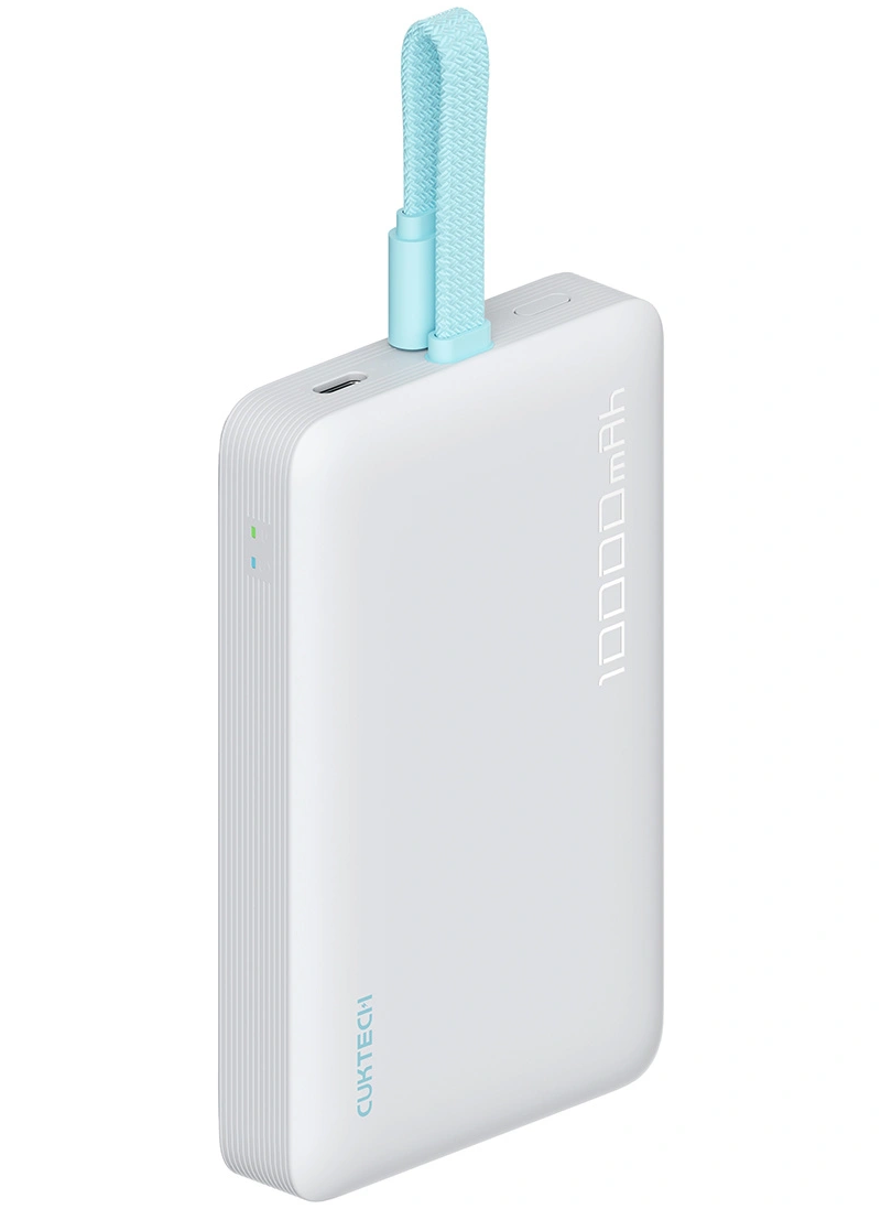 Trådlös Extern Batteri Cuktech CP132ML, 10000mAh, 22,5W, PD + QI, 2 x USB-C, Vit