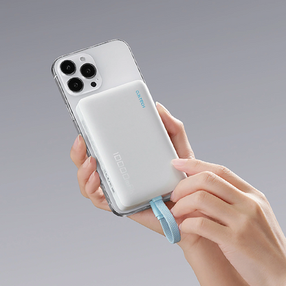 Trådlös Extern Batteri Cuktech CP132ML, 10000mAh, 22,5W, PD + QI, 2 x USB-C, Vit