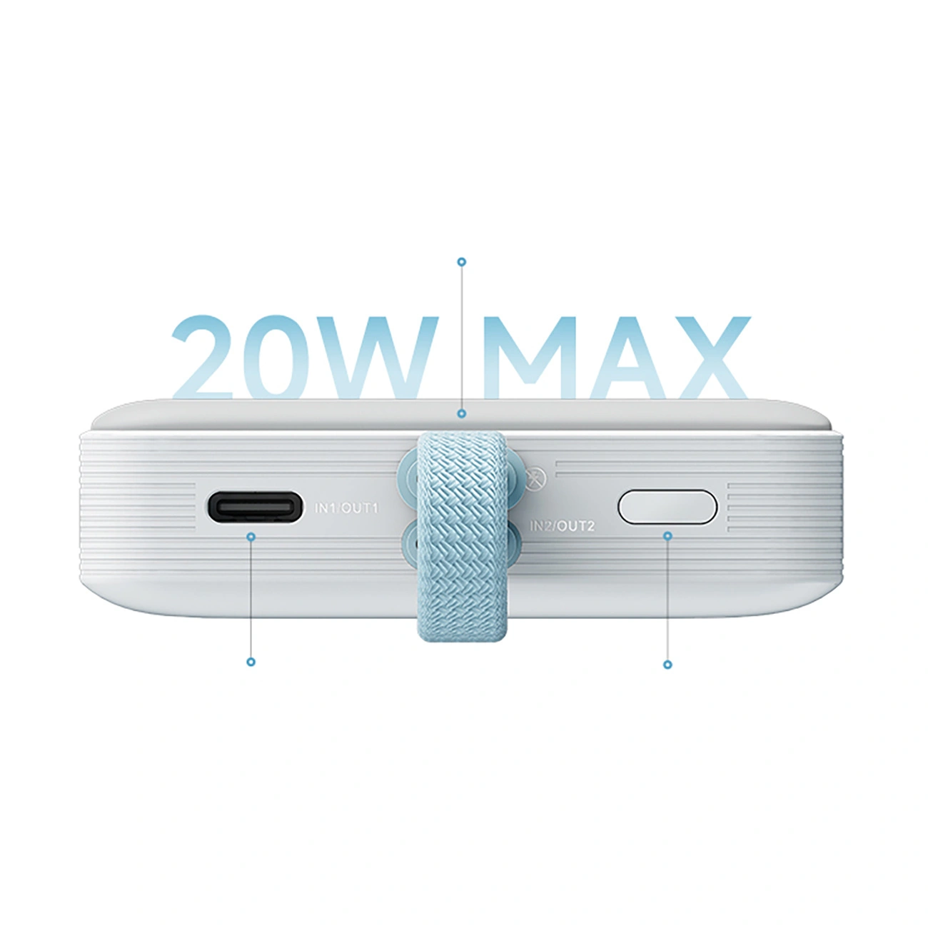 Trådlös Extern Batteri Cuktech CP132ML, 10000mAh, 22,5W, PD + QI, 2 x USB-C, Vit