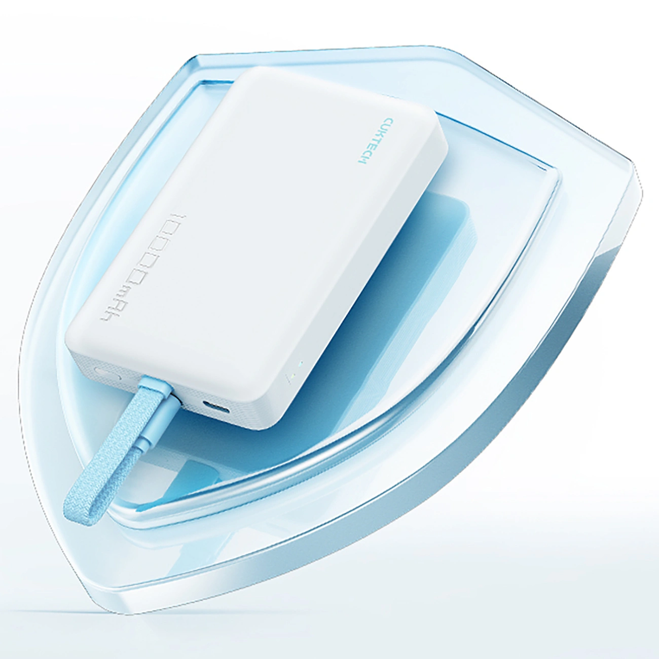 Trådlös Extern Batteri Cuktech CP132ML, 10000mAh, 22,5W, PD + QI, 2 x USB-C, Vit