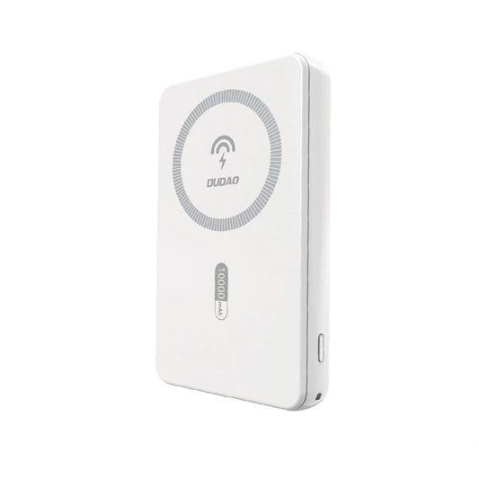 Trådlös Extern Batteri Dudao K14S, 5000mAh, 20W, QC + PD + FQI, 1 x QI - 1 x USB-A - 1 x USB-C, Vit