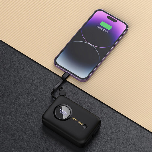 Extern batteri Dudao K14, 10000mAh, 22.5W, QC + PD, 1 x Lightning - 1 x USB-A - 2 x USB-C, Svart
