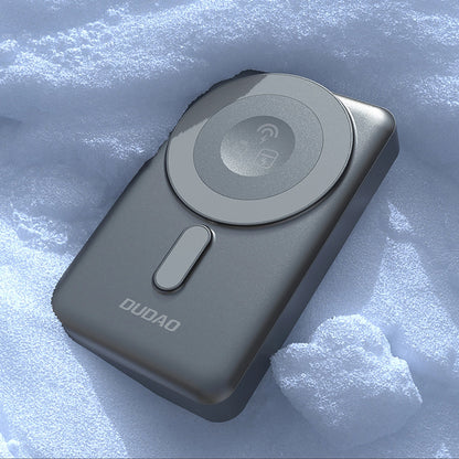 Extern batteri Dudao K29 Wireless, 10000mAh, 20W, PD + FQI, 1 x Lightning - 1 x QI - 1 x USB-C, Grå