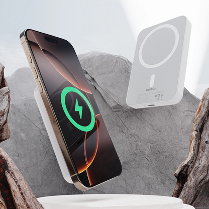 Extern batteri Wireless Dudao K26s, 5000mAh, 20W, PD + FQI, 1 x QI - 1 x USB-C, Vit