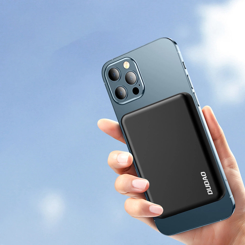 Extern Trådlös Batteri Dudao K14S, 5000mAh, 10W, PD + QI, 1 x QI - 1 x USB-C, Svart