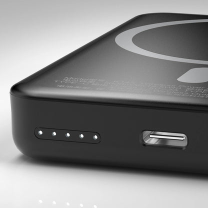 Extern Trådlös Batteri Dudao K14S, 5000mAh, 10W, PD + QI, 1 x QI - 1 x USB-C, Svart