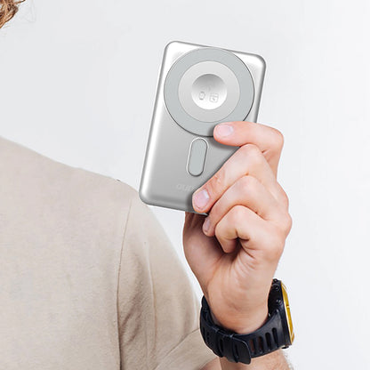 Extern batteri Dudao K29 Wireless, 10000mAh, 20W, PD + FQI, 1 x Lightning - 1 x QI - 1 x USB-C, Grå