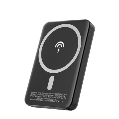 Extern Trådlös Batteri Dudao K14S, 5000mAh, 10W, PD + QI, 1 x QI - 1 x USB-C, Svart