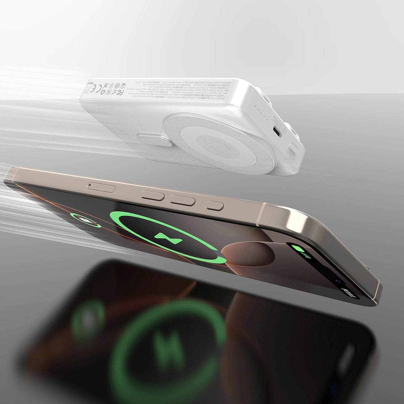 Extern batteri Dudao K29 Wireless, 10000mAh, 20W, PD + FQI, 1 x Lightning - 1 x QI - 1 x USB-C, Grå