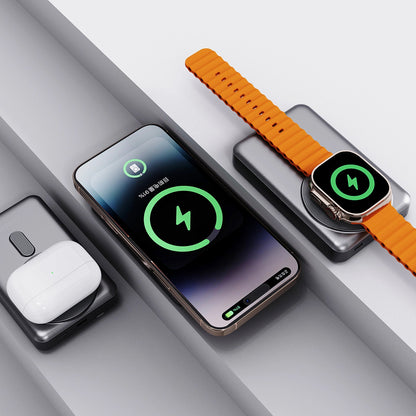 Extern batteri Dudao K29 Wireless, 10000mAh, 20W, PD + FQI, 1 x Lightning - 1 x QI - 1 x USB-C, Grå